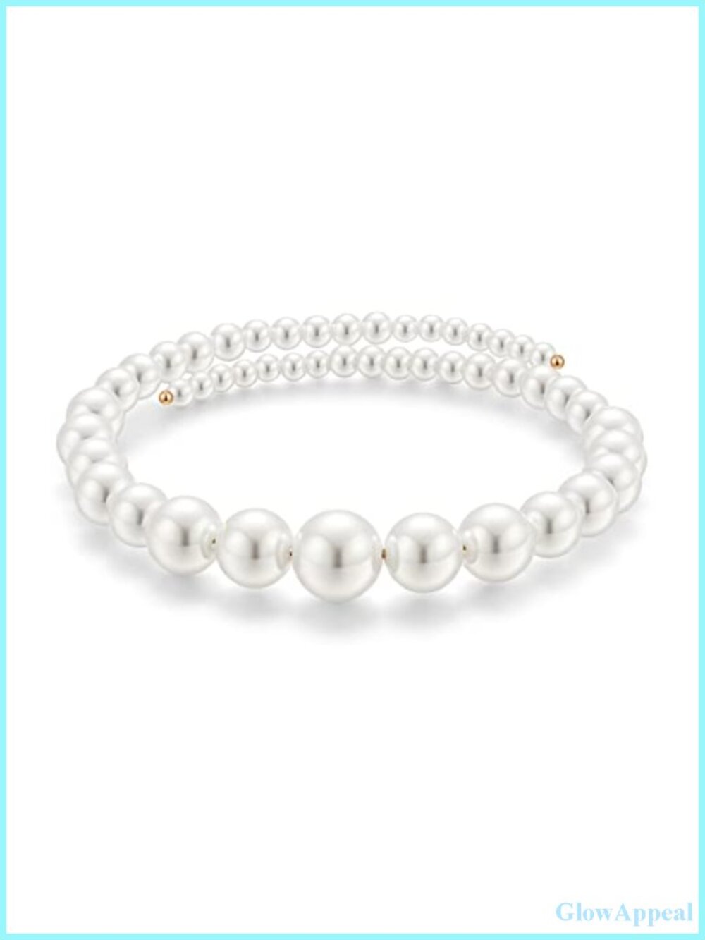 Open Pearl Choker Necklace Adjustable Simulated Pearl Rope Chain for Women